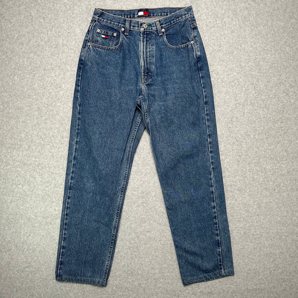 VTG 90s Tommy Hilfiger High Waisted Mom Jeans Medium Wash Blue Size‎ 10